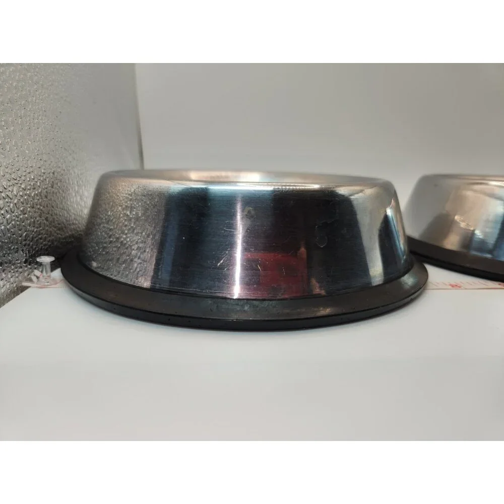 Top Paw Stainless Steel Medium Dog Dishes Wide-based, Non-skid